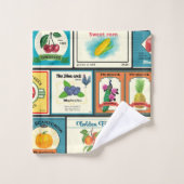 ヴィンテージ缶詰の商品 – フルーツのラベル バスタオルセット (ウォッシュタオル)