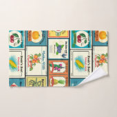 ヴィンテージ缶詰の商品 – フルーツのラベル バスタオルセット (ハンドタオル)