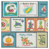 ヴィンテージ缶詰の商品 – フルーツのラベル ファブリック (見本)