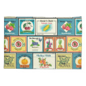 ヴィンテージ缶詰の商品 – フルーツのラベル 枕カバー (裏面-左)