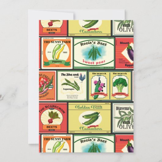 ヴィンテージ缶詰の野菜ラベル (正面)