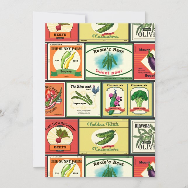 ヴィンテージ缶詰の野菜ラベル (正面)