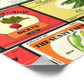 ヴィンテージ缶詰の野菜ラベル ポスター (角)