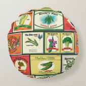 ヴィンテージ缶詰の野菜ラベル ラウンドクッション (裏面)