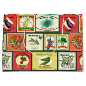 ヴィンテージ缶詰の野菜ラベル ラージペーパーバッグ (正面)