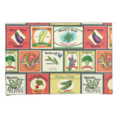 ヴィンテージ缶詰の野菜ラベル 枕カバー (正面右)