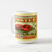 ヴィンテージ缶詰ノバスコシアロブスターラベル コーヒーマグカップ (正面左)