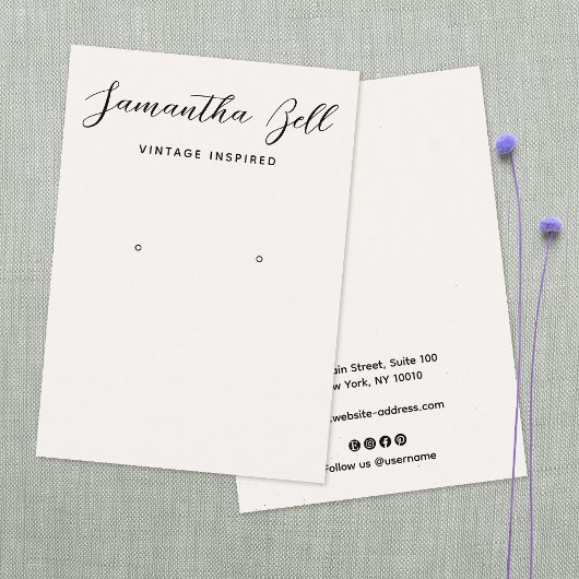 ヴィンテージ署名スクリプトアイボリーの呼び出しジュエリー 名刺