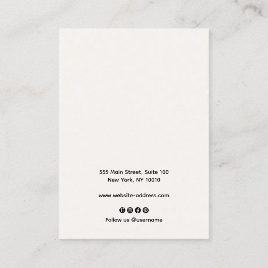 ヴィンテージ署名スクリプトアイボリーの呼び出しジュエリー 名刺 (裏面)