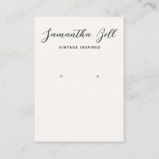 ヴィンテージ署名スクリプトアイボリーの呼び出しジュエリー 名刺 (正面)