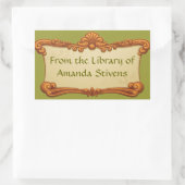 ヴィンテージ署名ライブラリシール 長方形シール (バッグ)