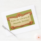 ヴィンテージ署名ライブラリシール 長方形シール (封筒)