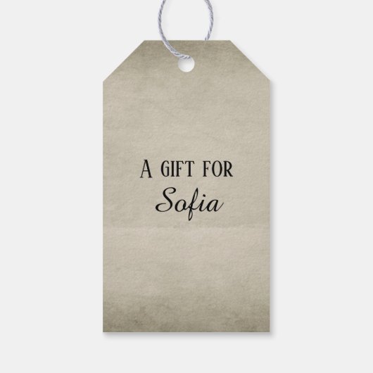 ヴィンテージ署名リース ギフトタグ (裏面)