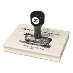 ヴィンテージ羊のマーカンタイル動物スクリプト ラバースタンプ