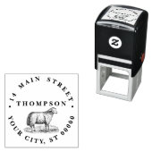 ヴィンテージ羊の雌 ヒツジ 農場動物の描画C 住所 セルフインキングスタンプ (インサイチュ)