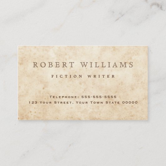 ヴィンテージ羊皮紙アンティーク熟成紙素朴 名刺 (裏面)