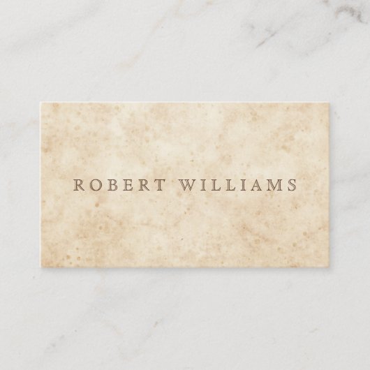 ヴィンテージ羊皮紙アンティーク熟成紙素朴 名刺 (正面)