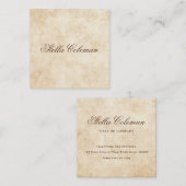 ヴィンテージ羊皮紙アンティーク老人紙田舎 スクエア名刺 (正面/裏面)