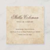 ヴィンテージ羊皮紙アンティーク老人紙田舎 スクエア名刺 (裏面)