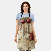 ヴィンテージ羊皮紙ラブレター(4) エプロン (着用した状態)