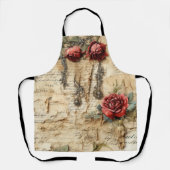 ヴィンテージ羊皮紙ラブレター(4) エプロン (正面)