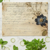 ヴィンテージ羊皮紙ラブレター(5) キッチンタオル (折り畳み)