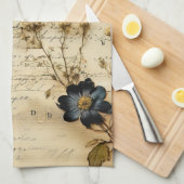 ヴィンテージ羊皮紙ラブレター(5) キッチンタオル (四つ折り)