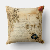 ヴィンテージ羊皮紙ラブレター(5) クッション (裏面)