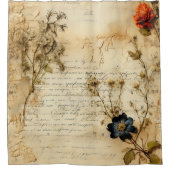 ヴィンテージ羊皮紙ラブレター(5) シャワーカーテン (正面)