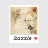 ヴィンテージ羊皮紙ラブレター(5) シール (シート)