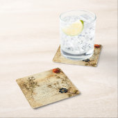 ヴィンテージ羊皮紙ラブレター(5) スクエアペーパーコースター (インサイチュ)