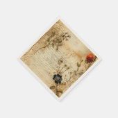 ヴィンテージ羊皮紙ラブレター(5) スタンダードカクテルナプキン (角)