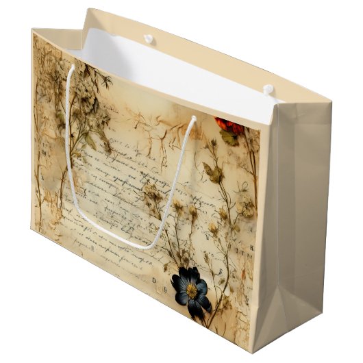 ヴィンテージ羊皮紙ラブレター(5) ラージペーパーバッグ (正面アングル)