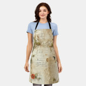 ヴィンテージ羊皮紙ラブレター(6) エプロン (着用した状態)