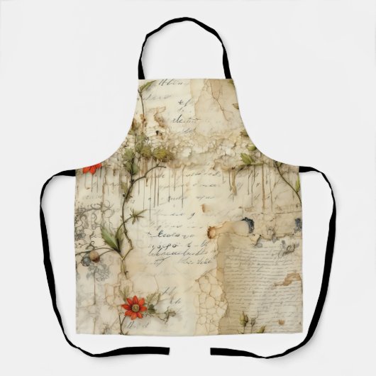 ヴィンテージ羊皮紙ラブレター(6) エプロン (正面)