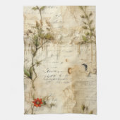 ヴィンテージ羊皮紙ラブレター(6) キッチンタオル (縦)