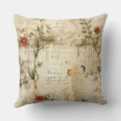 ヴィンテージ羊皮紙ラブレター(6) クッション (裏面)