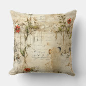 ヴィンテージ羊皮紙ラブレター(6) クッション (正面)