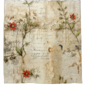 ヴィンテージ羊皮紙ラブレター(6) シャワーカーテン (正面)