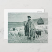 ヴィンテージ羊飼いと羊飼い シーズンポストカード (正面/裏面)