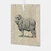 ヴィンテージ羊 ガラスオーナメント (正面左)