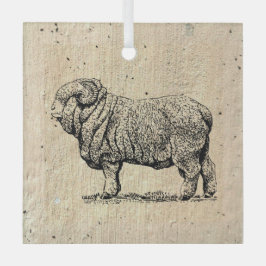 ヴィンテージ羊 ガラスオーナメント