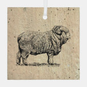 ヴィンテージ羊 ガラスオーナメント (裏面)