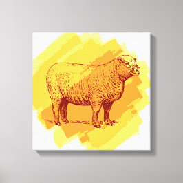 ヴィンテージ羊 キャンバスプリント