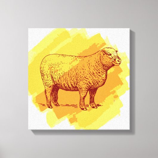 ヴィンテージ羊 キャンバスプリント (正面)