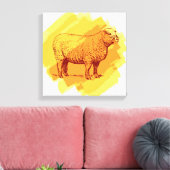 ヴィンテージ羊 キャンバスプリント (インサイチュ (リビング))