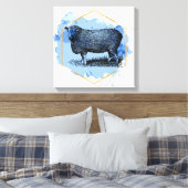 ヴィンテージ羊 キャンバスプリント (インサイチュ (寝室))