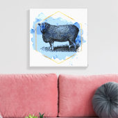 ヴィンテージ羊 キャンバスプリント (インサイチュ (リビング))