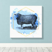 ヴィンテージ羊 キャンバスプリント (インサイチュ (ウッドフロア))