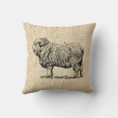 ヴィンテージ羊 クッション (裏面)